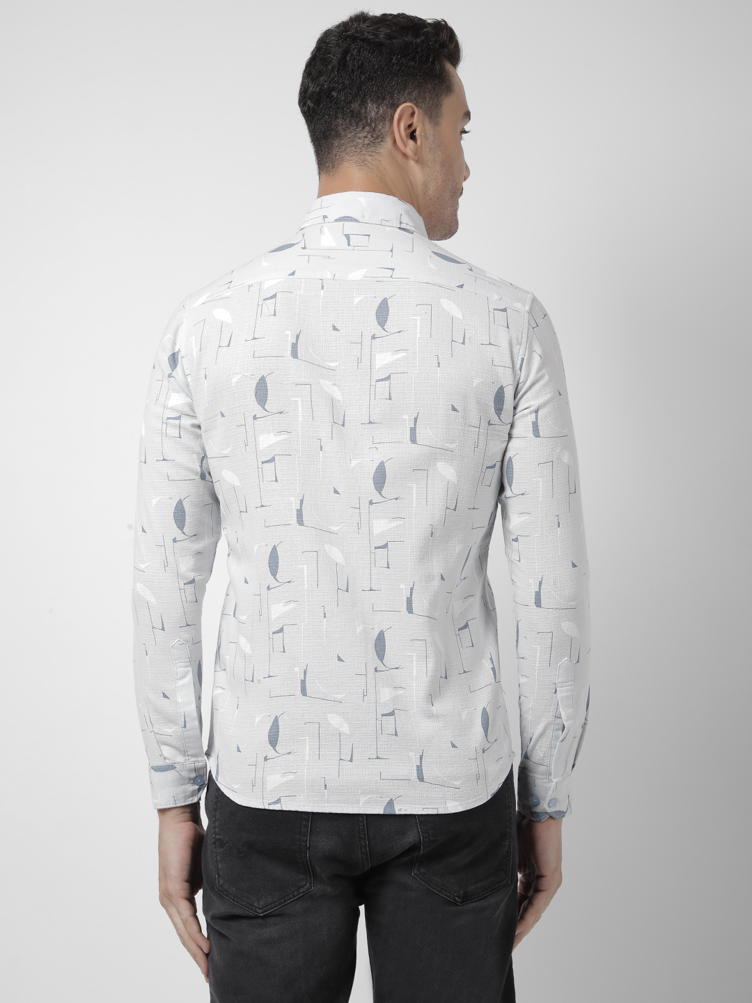 Numero Uno Men Abstract Blue Shirt